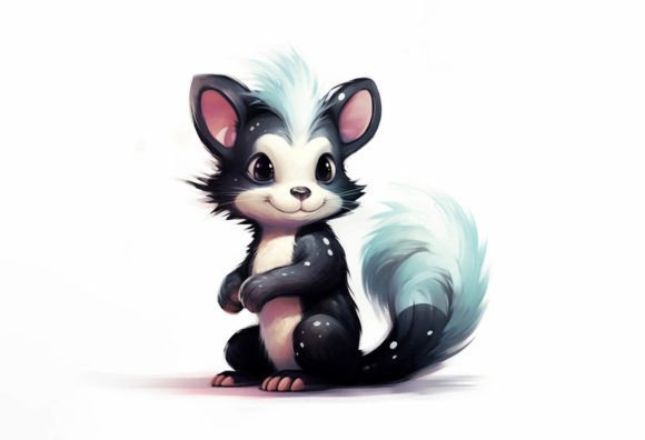 Adorable Skunk Kawaii Animal: Instant Download for Projects