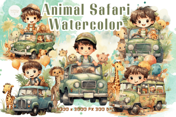 Animal Safari Watercolor: Vibrant Wildlife Art for Creative Projects