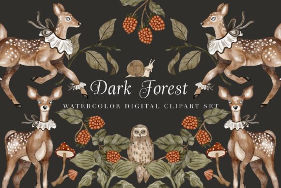 Bring Enchantment to Your Designs with Dark Forest Clipart