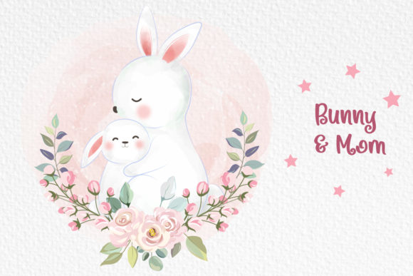Charming Cute Animal Motherhood Clipart for Creative Projects