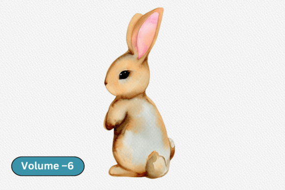 Charming Farm Animal Rabbit Watercolor Clipart for Your Projects