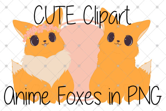 Charming Fox Clipart: Anime Style for Valentine's Projects