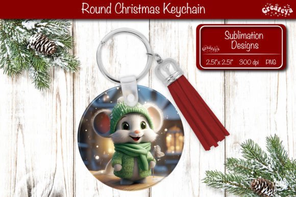 Christmas Keychain Sublimation Animal: A Festive Design Asset