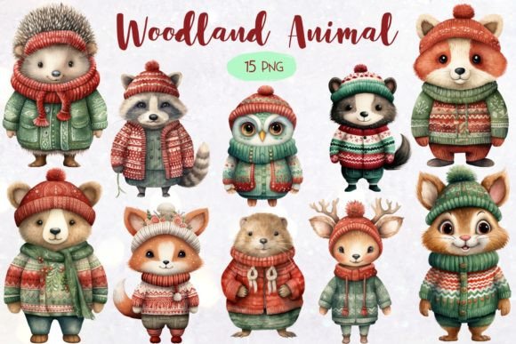 Christmas Woodland Animal Sublimation: Enchanting Design Assets