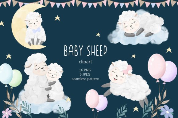 Cute Baby Sheep Clipart PNG: Fresh Design for Baby Animals
