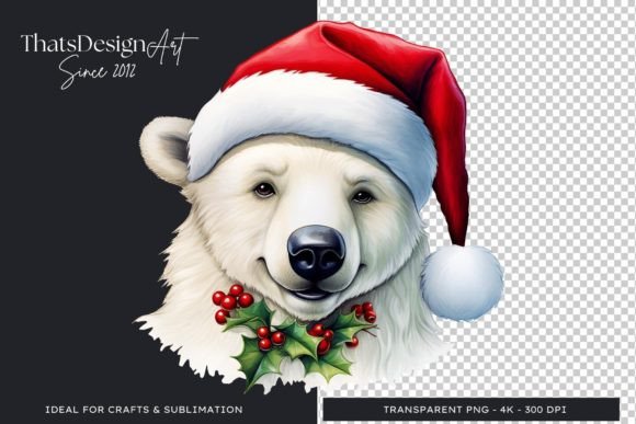 Cute Polar Bear Christmas Animal Clipart: Your Design Secret Weapon