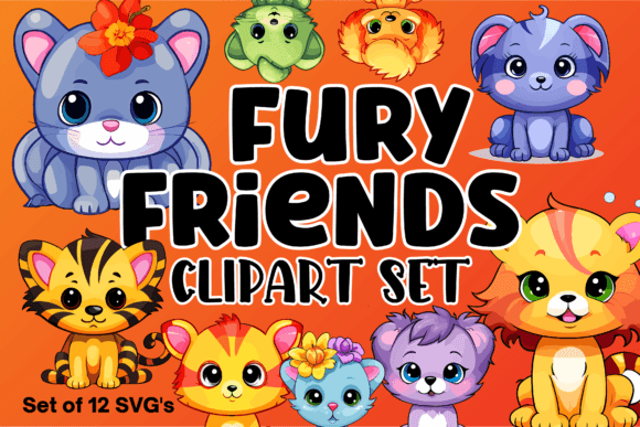 Fury Friends Animal Clipart: Adorable SVG Graphics for Every Project