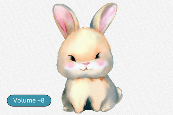 Rabbit Watercolor Clipart: Charming Farm Animal Art