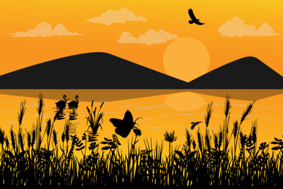 Silhouette of Animal with Sunset: Evoking Nature's Drama