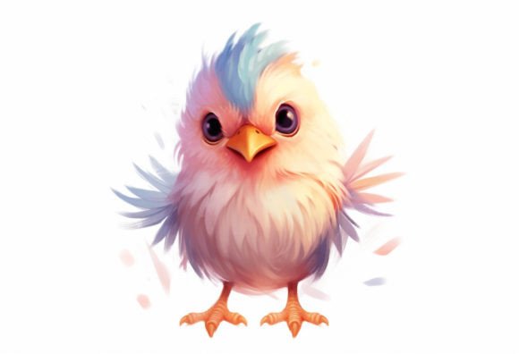 Sparrow Kawaii Animal: The Sweetest Digital Wall Art