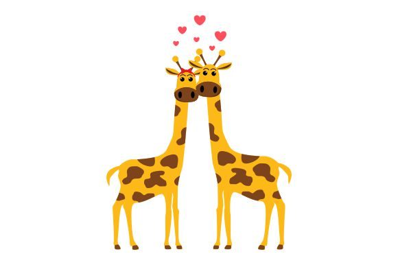 Valentine's Day Animal Couple Giraffe: A Playful Design Asset