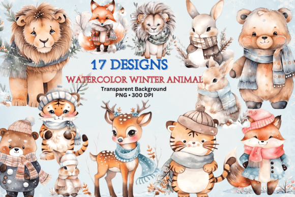 Watercolor Winter Animal Clipart: A Designer's Cozy Toolkit